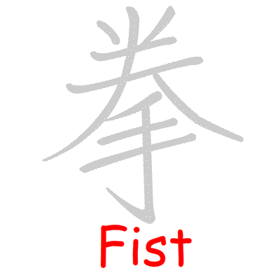 Chinese symbol Fist handwriting strokes GIF animation