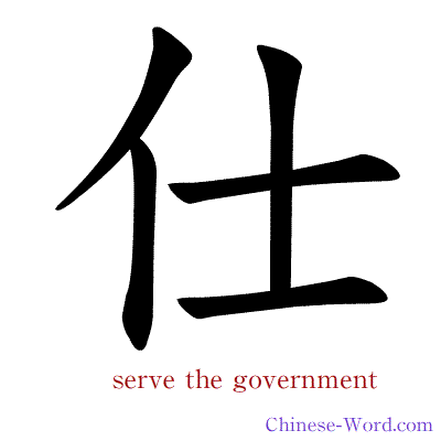 Chinese symbol calligraphy strokes animation for serve the government