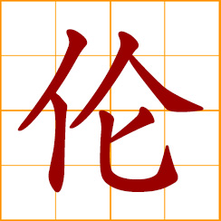 simplified Chinese symbol: order, ethics, moral relationship