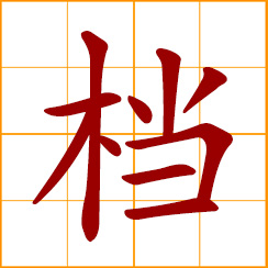simplified Chinese symbol: files; class, grade; gear of car