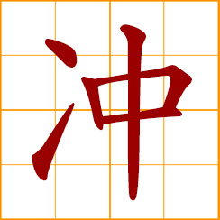 simplified Chinese symbol: flush, rinse, wash away
