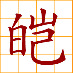 simplified Chinese symbol: pure white; snow white