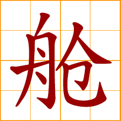simplified Chinese symbol: cabin of a ship; hold of a ship; aircraft hold, hold of an airplane