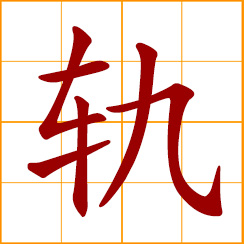 simplified Chinese symbol: a rail, track; a course