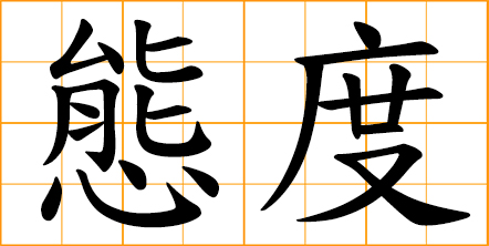 attitude; a settled way of thinking or feeling about something