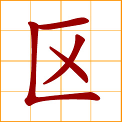 simplified Chinese symbol: area, zone, district, administrative division