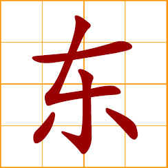 simplified Chinese symbol: east; boss, owner