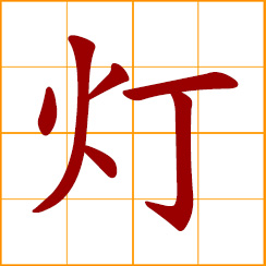 simplified Chinese symbol: lamp, light