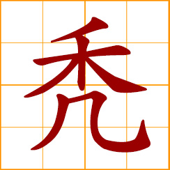 simplified Chinese symbol: bald; hairless