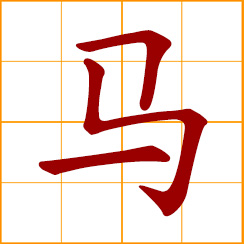 simplified Chinese symbol: horse; Ma, Chinese surname