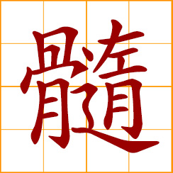 simplified Chinese symbol: marrow; bone marrow; pith, essence