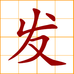 simplified Chinese symbol: hair; human hair covering human head