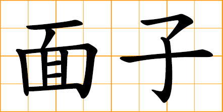 face; pride, honor, dignity, reputation - modern Chinese word